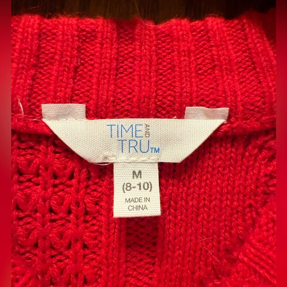 Red Cable Knit Sweater